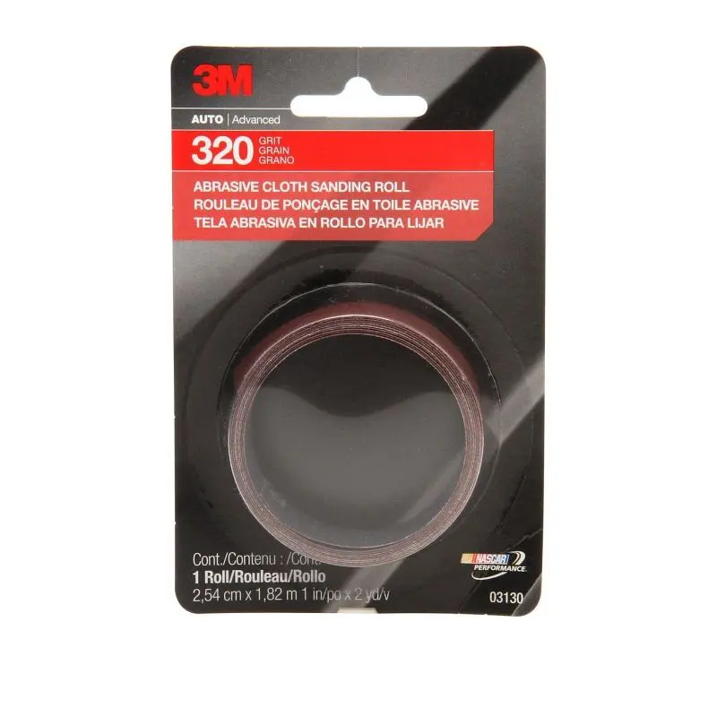 3M Abrasive Cloth Sanding Roll, 03130, 1 x 2 yd, Extra Fine, 1 rolls per pack, 10 packs per case, 7010360489