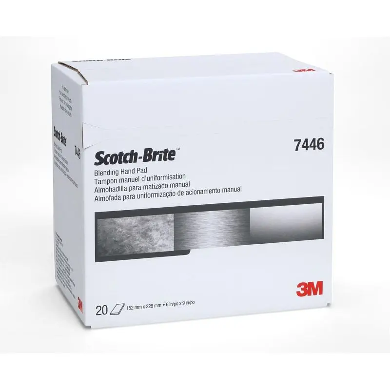 3M Abrasive Hand Pad, 7446, Medium, Graphite, 6" x 9", 20 pads per box, 2 boxes per case, 7100082599
