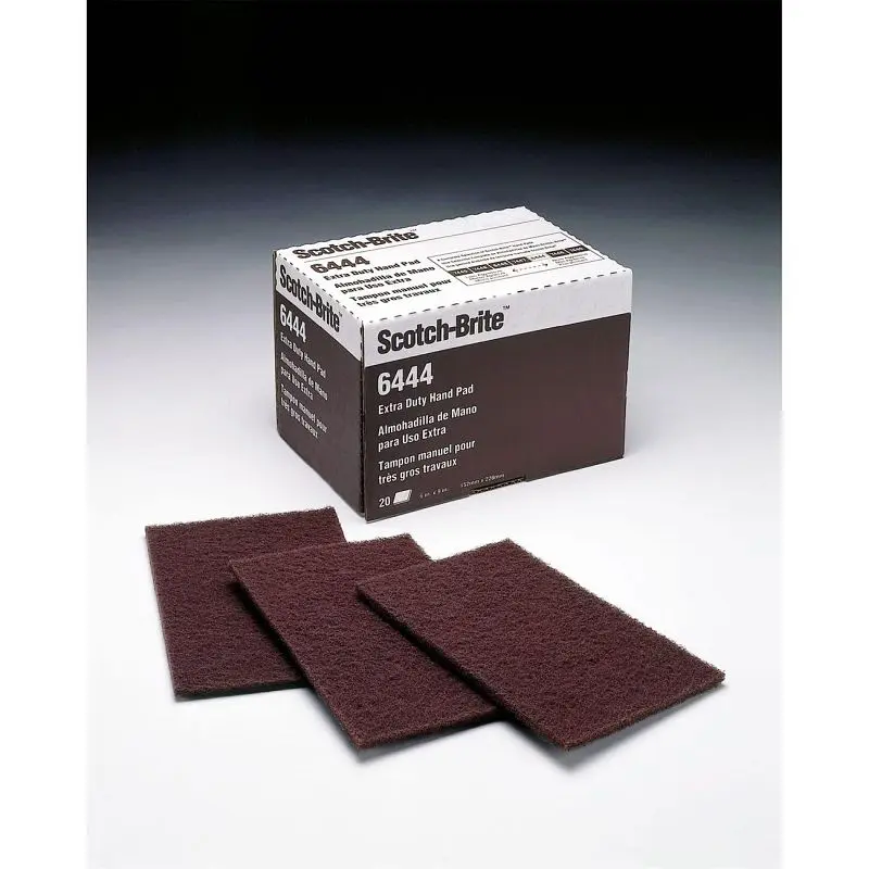 3M Abrasive Hand Pad, Scotch-Brite Extra Duty Hand Pad 6444, 6 x 9 , 20 pads per box, 3 boxes per case, 7000028548