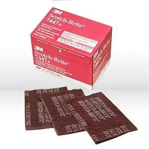 3M Abrasive Hand Pad, Scotch-Brite General Purpose 7447, Maroon, 6"x9", 20 Pads per box, 7000000728