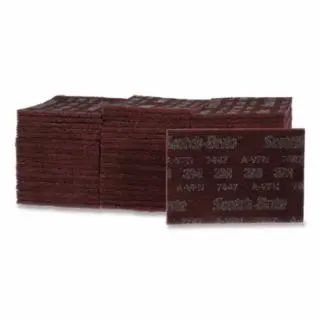 3M Hand Pad, 9 L, Very Fine, Lightweight Aluminum Oxide, Maroon, 60 pack, 7100112579