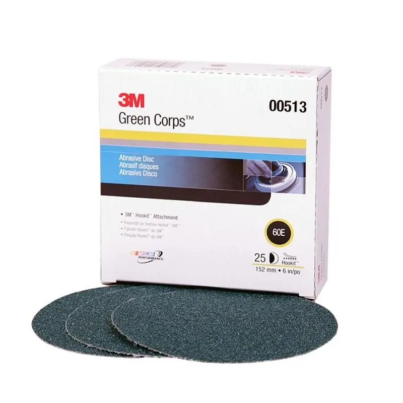 3M Olive Corps Hookit Regalite Disc, 00513, 6 , 60E, 25 discs per box, 7000120346
