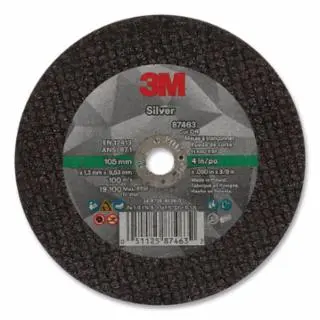 3M Polished Silver Cut-Off Wheel, Precision Influenced Ceramic, 4 Dia, 0.375 Arbor, 60 Grit, Center Hole Mounting, 25 pack...