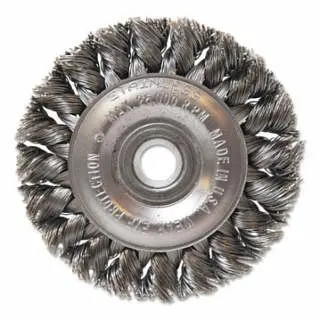 ANCHOR Brand Aggressive Cleaning Knot Wheel Brush, 3 D x 3/8 W, 0.014 Carbon Steel, 1/2 , 102-BW-720C
