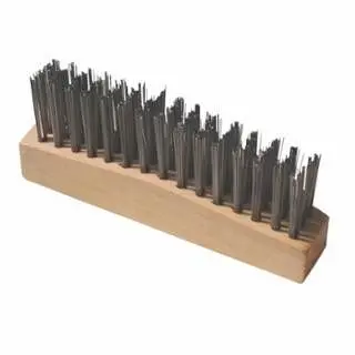 ANCHOR Brand Chipping Tack Hammer Brush, 4-5/8 L, 3 X 15 Rows, Carbon Steel Bristles, Straight Wood Handle, 12 per Box, 10...