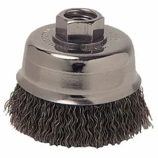 ANCHOR Brand Crimped Wire Cup Brush, 6 Diameter, 5/8-11 Arbor, 0.014 Carbon Spring Steel, 102-6CC58