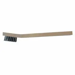 ANCHOR Brand Inspection Brush, 3 x 7 Rows, Stainless Steel Bristles, Curved Wood Handle, 102-BW-190