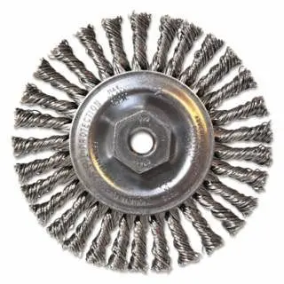 ANCHOR Brand Stainless/Aluminum Cleaning Stringer Bead Wheel Brush, 4 x 3/16, 0.02, 3/8 - 24, 102-BW-9845