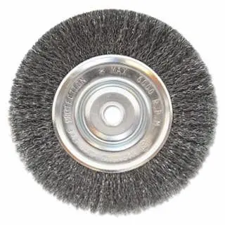 ANCHOR Custom Brand Light Duty Crimped Wheel Brush, 6 dia x 1/2 W, 0.014 Carbon Alloy Steel, 5/8 - 1/2 , 102-BW-605 ANCHOR...