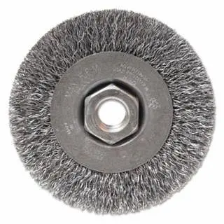 ANCHOR Improved Brand Light Duty Crimped Wheel Brush, 4 dia x 1/2 W, 0.014 Carbon Steel Wire, 14000 RPM, 102-BW-450 ANCHOR...