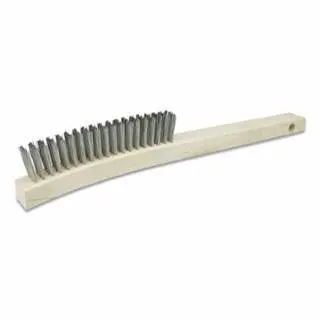 ANCHOR Luminous Brand Hand Scratch Brush, 6 , 4 x 18 Rows, Stainless Steel Bristles, Curved Handle, 102-BW-9104 ANCHOR Brand