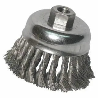 ANCHOR Maximum-Strength Brand Knot Wire Cup Brush, 6 Dia, 5/8-11 Arbor, .025 Carbon Spring Steel, 102-6KC25 ANCHOR Brand