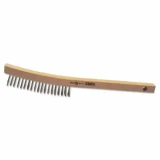 ANCHOR Recyclable Brand Hand Scratch Brush, 3 X 19 Rows, Carbon Steel Bristles, Curved Wood Handle, 102-BW-103 ANCHOR Brand
