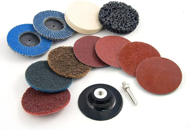MIBRO (12-Piece) 2-inch 36 to 120 Grit Twist Lock Assorted Abrasive Discs Backing Pad Set, 274111