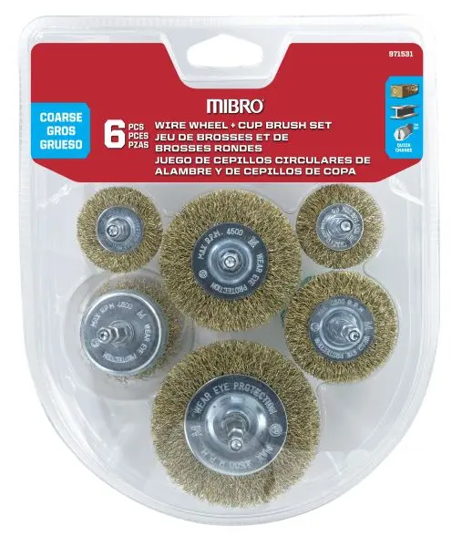MIBRO (6-Piece) 1 1/2-inch to 3-inch Wire Wheel Brush Set, 971531