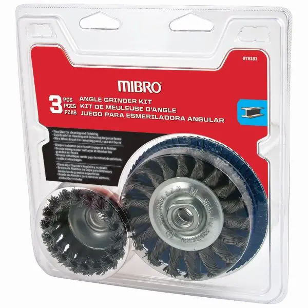 MIBRO All-Purpose (3-Piece) Industrial Angle Grinder Set, Zirconium Oxide, 978181