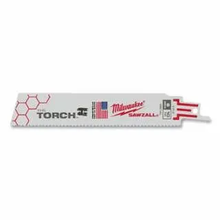 Milwaukee Torch Bi-Metal Sawzall® Blade, 6" L, 10 Tpi, Scheduled 80 Pipe/Threaded Rod, 100 pieces, 48-01-7712