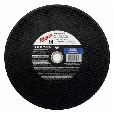 Milwaukee Wear-Resistant 14"X3/32"X1" Cut-OFF Wheel (Type 1), 49-94-1405