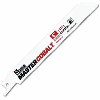 MK CSA-Approved Morse Master Cobalt® Metal Bi-Metal Reciprocating Saw Blade, 0.050 x 6" L x 3/4" W, 14 TPI, Tap...