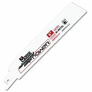 MK Ready-to-Use Morse Cutting-edge Edge Power® Bi-Metal Reciprocating Hand Saw Blade, 0.042 x 6" L x 1 W, 10 TPI, 5 ...