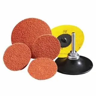 NORTON Wide Blaze Speed-Lok TS Coated-Cloth Discs, Ceramic, 1 1/2 Diameter, 50 Grit, Type 2, 100 per box, 66261162309