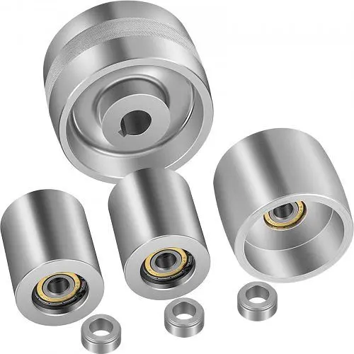 VEVOR Impact-Resistant Belt Grinder Sander Wheel Set 4" Drive 0.94" Bore 3" Monitor 2" Idler Wheels, Y...