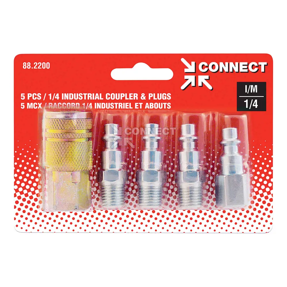 Compressed Air Tool Connection Kit, 1/4 Industrial (5 Pieces)