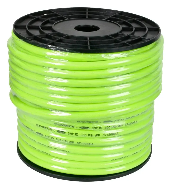 Flexzilla Pro Series HFZ38250YW Air Hose, 3/8 ID, 250 ft L, MNPT, 300 psi Pressure, Polymer, ZillaGreen