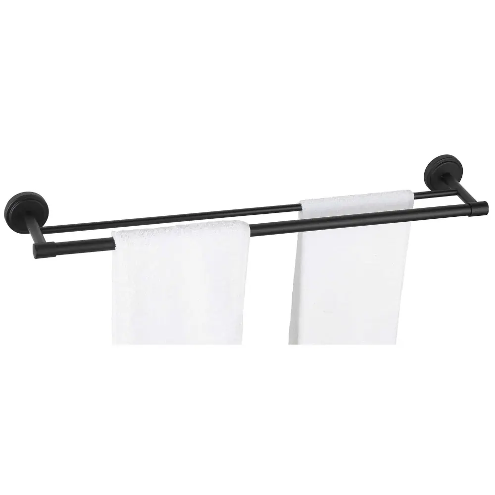 Double Towel Bar Matte Jet-black, 18'' Spa Bathrooms