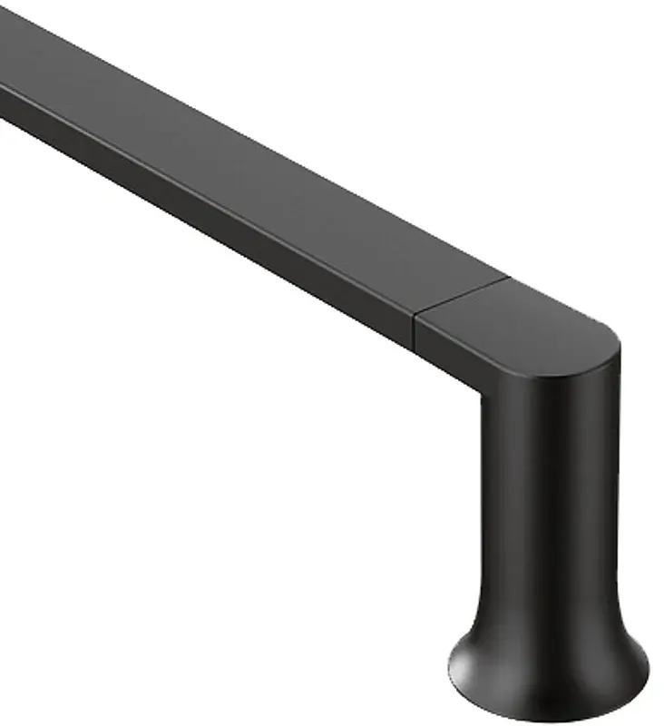 Moen Genta LX BH3818BL Towel Bar, 18 L Rod, Zinc, Flat, Wall Mounting