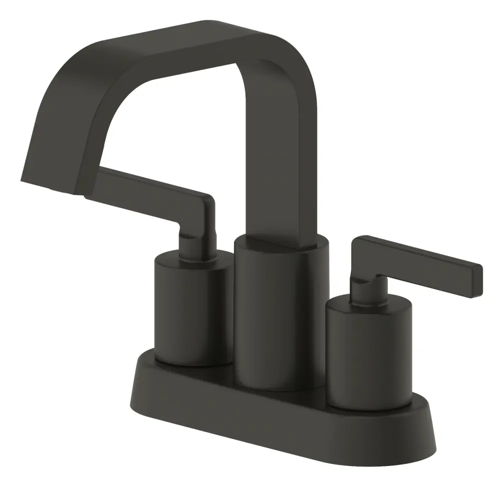 Saint-Lazare 4 . Centerset Bathroom Faucet Ribbon Spout Non-glossy Black