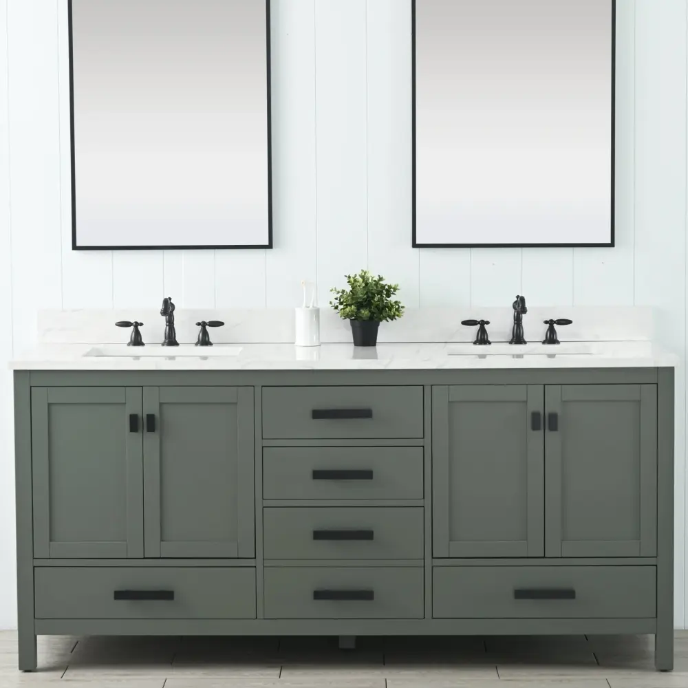 Valentino 72" Singular Sink Vanity White Quartz Top