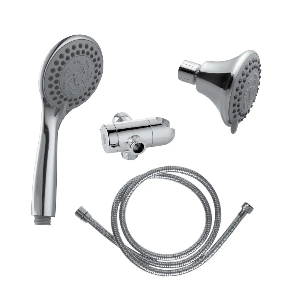 5-Setting ABS Hand Shower and Shower Head Combo Chrome Finish, Extensible and versatile 59'' (1.5 m) - Maximum flow 9.5 L/...