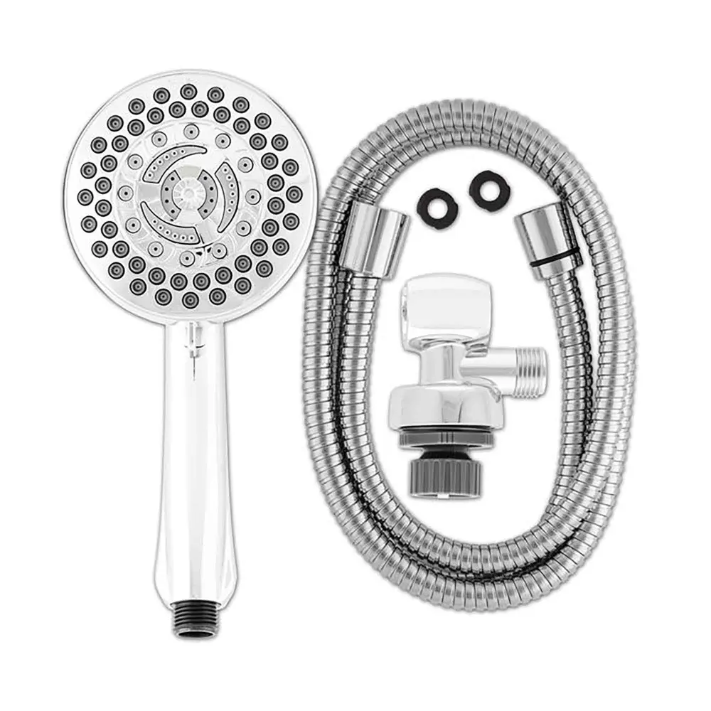 9-Setting PowerPulse Massage Hand Held Shower Head, Shiny metal
