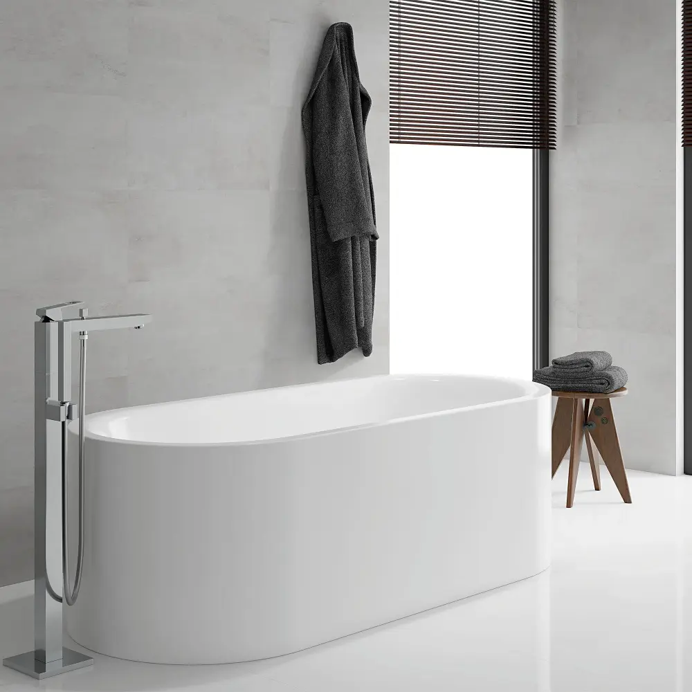 Eurocube Floor Mounted Bathtub Faucet Hand Shower