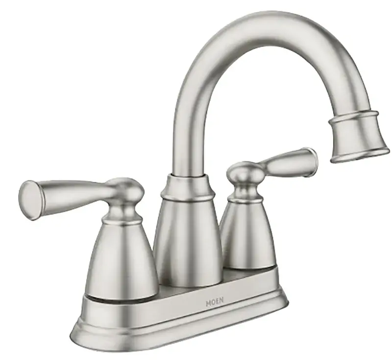 Moen Banbury 84943SRN Series Centerset Bathroom Faucet, High-Arc, Rotating Spout, Soft-touch Nickel, 5-5/8 , 1.2 gpm