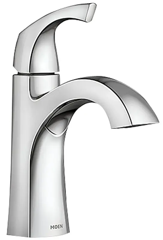 Moen Lindor Series 84505 Bathroom Faucet, 1.2 gpm, 1-Handle, Steel, Chrome Plated, Lever Handle, High Arc Spout