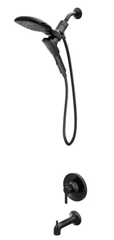 Moen Zyla 82140 Series 82140BL Tub/Shower Faucet, Regular Handshower Showerhead, 1.75 gpm Showerhead, 1-Handle