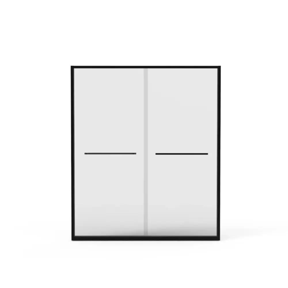 Frame Double Sliding Shower Door, Bypass Bathroom Sliding Door Premium Clear Tempered Glass, Hardware Sliding Glass Shower...