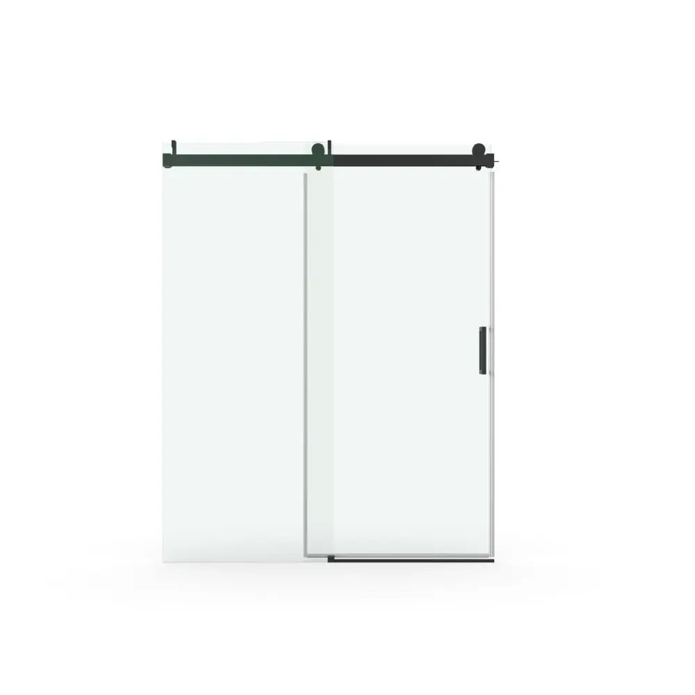Frameless Soft-Closing Shower Door, 1/4" (6 Mm) Tempered Glass Singular Sliding Explosion Proof Coating