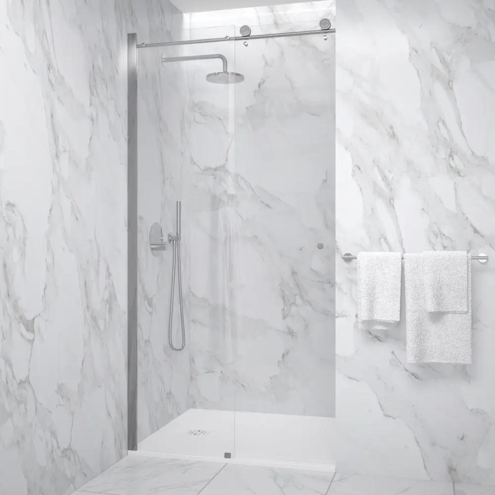 Sliding Shower Door - 1000mm Shiny metal