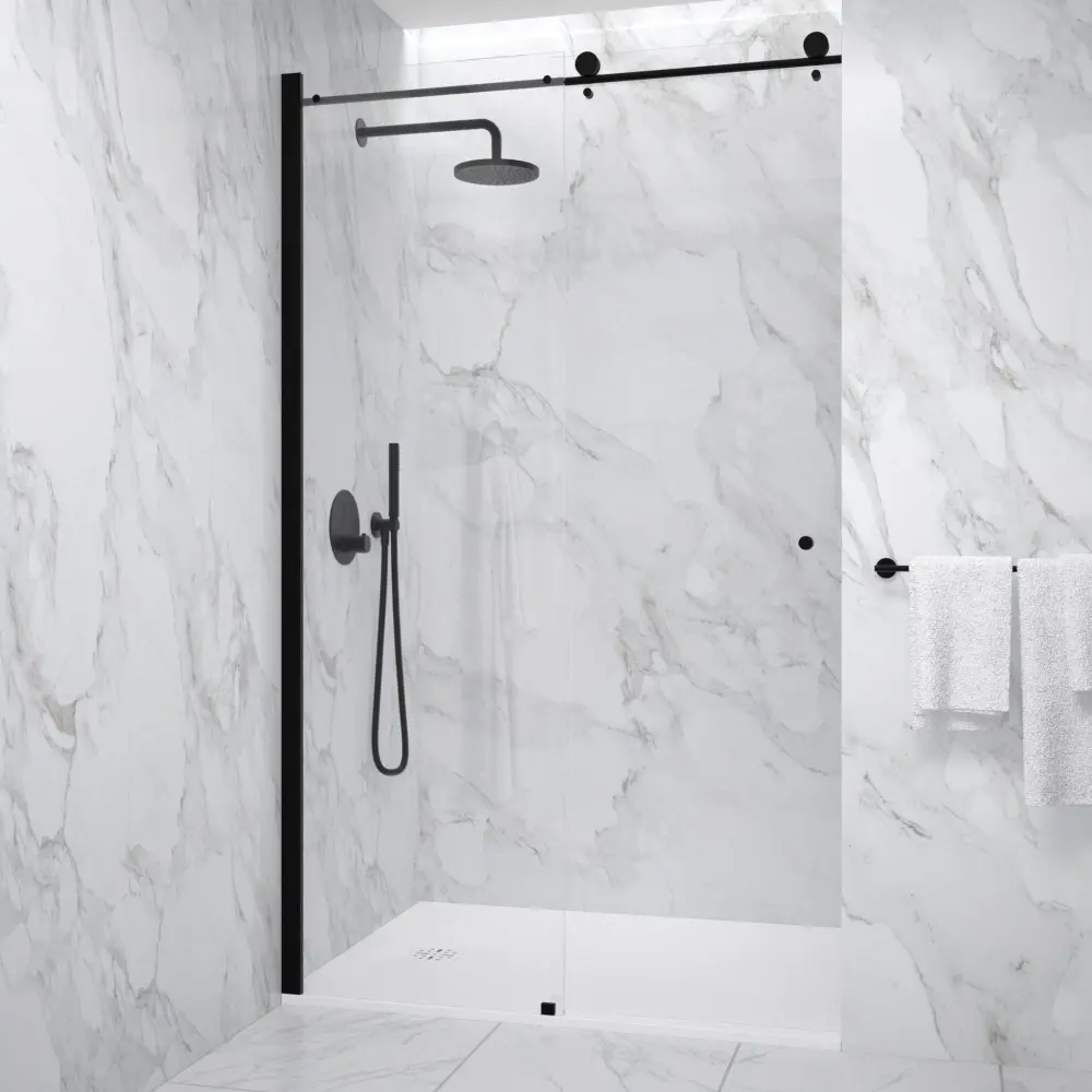 Sliding Shower Door - 1200mm Matt Midnight