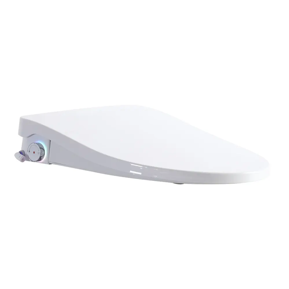 Smart Bidet Toilet Seat & Side Knob Tunable Heated Seat Water Temperature And Pressure Adjustment Portable Bidet - White