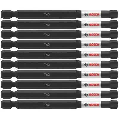 Bosch Extra-Large 10 pieces 3.5 Inches Torx® #40 Power Bits, 2610041053