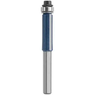 Bosch 3/8 Inches x 1 Inches Carbide-Tipped Double-Flute Flush Trim Router Bit, 2610049442