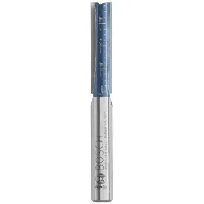 Bosch 1/4 Inches x 1 Inches Carbide-Tipped Double-Flute Straight Router Bit, 2610049477