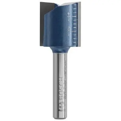 Bosch 3/4 Inches x 3/4 Inches Carbide-Tipped Double-Flute Straight Router Bit, 2610049473
