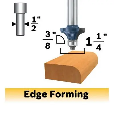 Bosch 3/8 Inches x 5/8 Inches Carbide-Tipped Roundover Router Bit, 2610049456