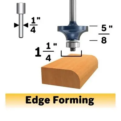 Bosch 3/8 Inches x 5/8 Inches Carbide-Tipped Roundover Router Bit, 2610049452