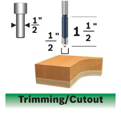 Bosch 1/2 Inches Template Trim Router Bit, 2610049447